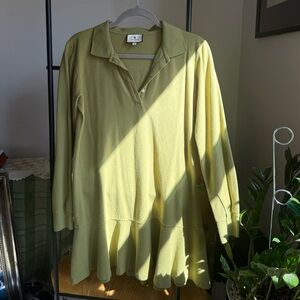 Tuckernuck Long Sleeve Polo Peplum Hem Dress